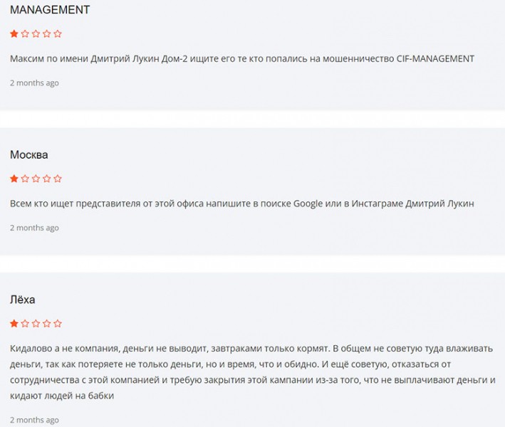 Детальный обзор сомнительной конторы CIF Management — уже не работает? Отзывы.