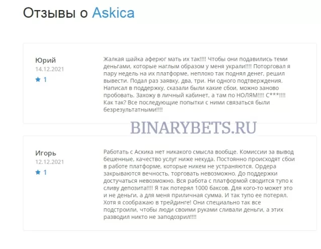 Askica отзывы лохотрон