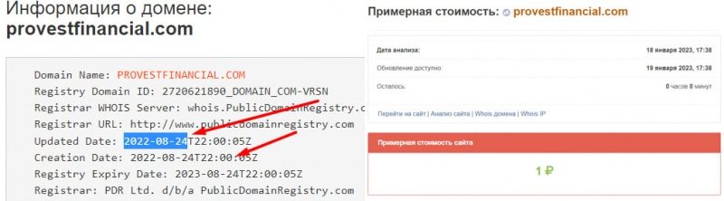 Основные данные Provest Financial &mdash; стоит ли доверять опасному проекту и лохотрону?